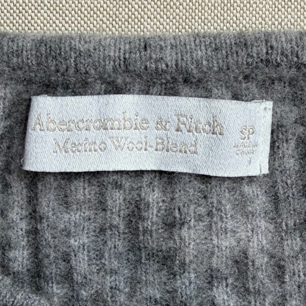 Abercrombie & Fitch Grey Merino Wool Blend Ribbed Button Front Maxi Dress SP